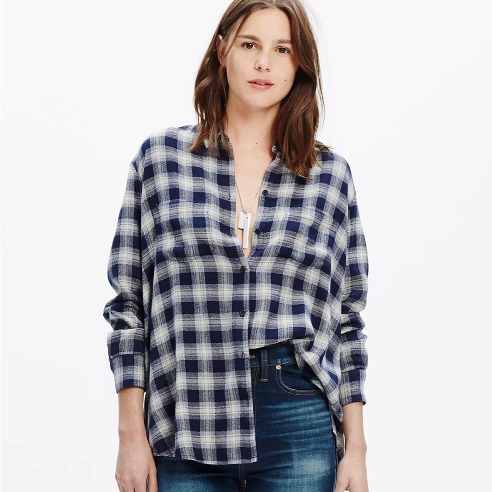 Madewell Oversized Boyshirt in Plaid
